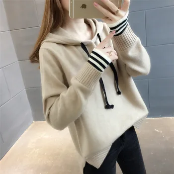 2018 Sweater Winter Autumn Warm Women Hooded Sweaters Outwear Long Sleeve False Two Piece Pullover Sweaters Outwear
2018 Sweater Winter Autumn Warm Women Hooded Sweaters Outwear Long Sleeve False Two Piece Pullover Sweaters Outwear