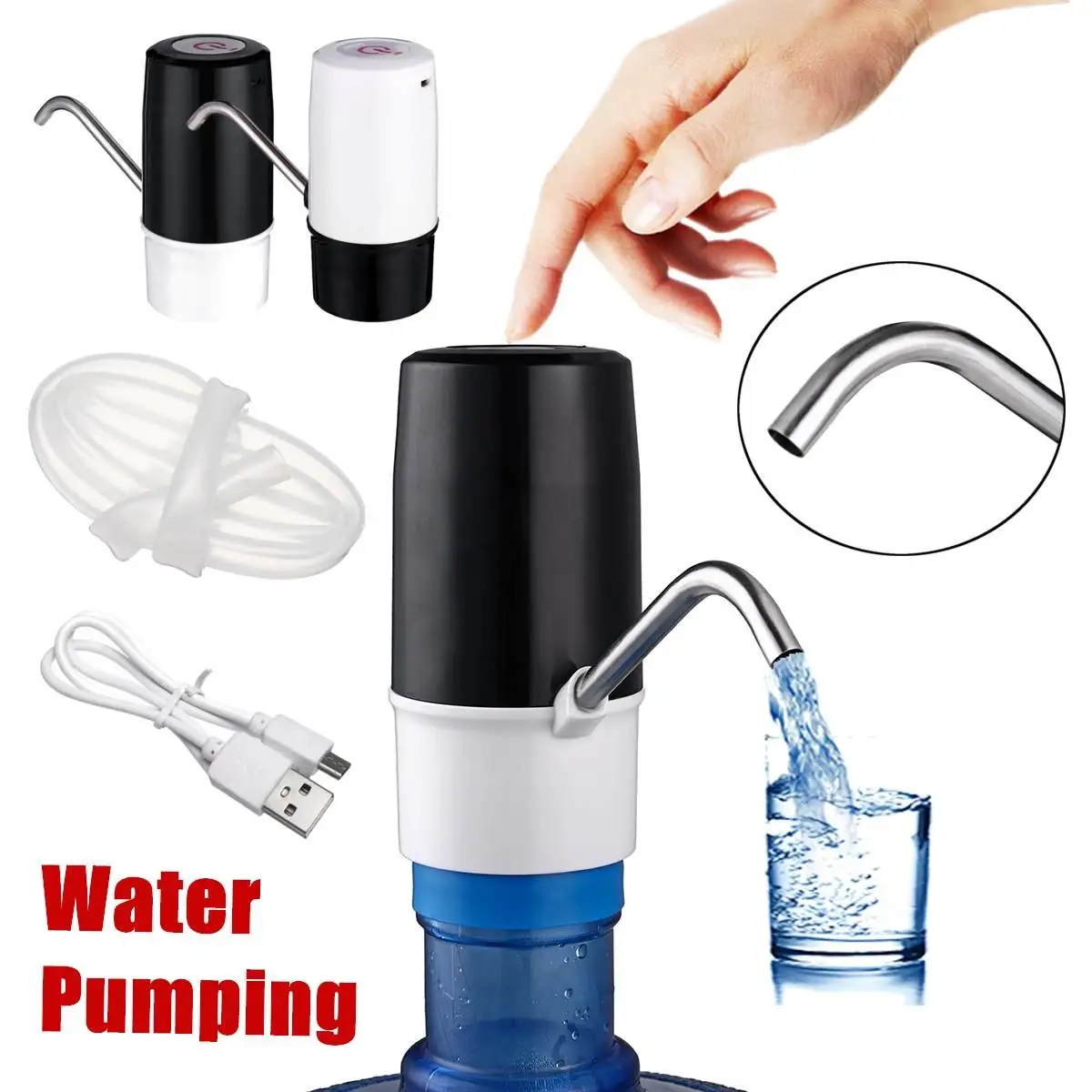 

Automatic Electric Water Drinking Gallon Bottle Pump Water Dispenser Portable Water Pumping Device Appliances USB Rechargeable