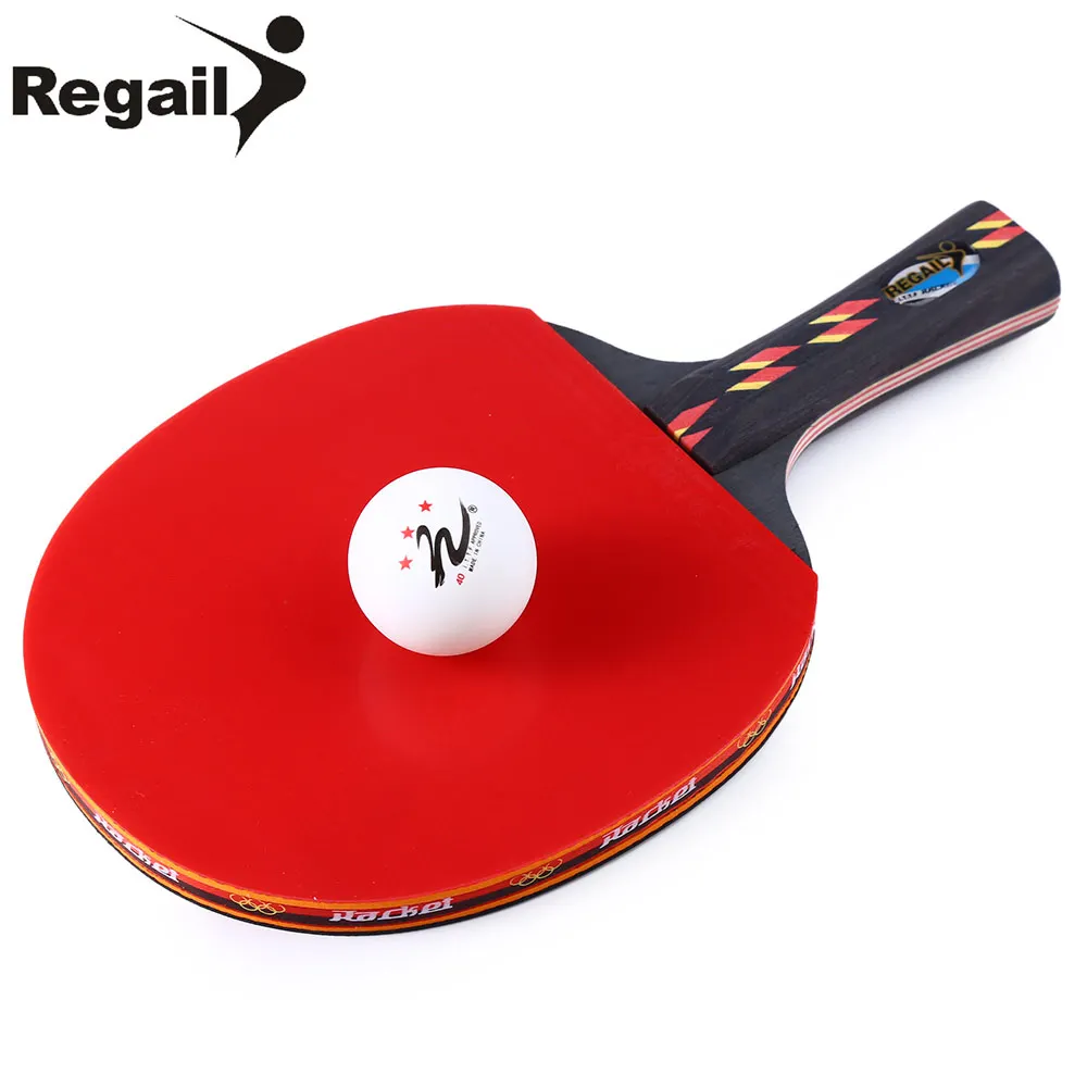 

REGAIL D003 Table Tennis Ping Pong Racket One Long Handle Paddle Bat With Ball Table Tennis Rackets For Racquet Sports