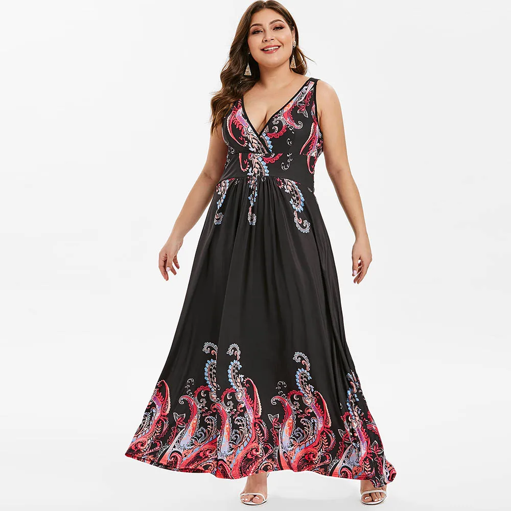 Rosegal Plus Size V Neck Tribal Print Maxi Dress Bodycon Bohemian Sleeveless V-Neck Summer Dress Women Robe Femme Vestidos 2019
Rosegal Plus Size V Neck Tribal Print Maxi Dress Bodycon Bohemian Sleeveless V-Neck Summer Dress Women Robe Femme Vestidos 2019