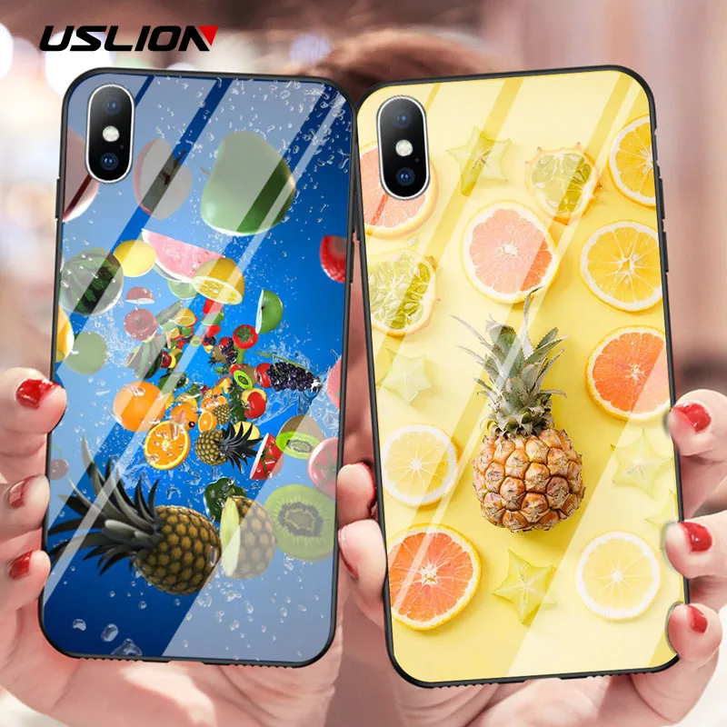 USLION Summer Pineapple Phone Case for iPhone 7 X XR XS Max Tempered Glass Back Cover For iPhone 6 6S 7 8 Plus Fruit Orange Case
USLION Summer Pineapple Phone Case for iPhone 7 X XR XS Max Tempered Glass Back Cover For iPhone 6 6S 7 8 Plus Fruit Orange Case