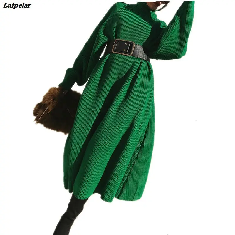 Women's dress 2021 autumn and winter warm high neck fashion loose casual knit women's long skirt green knitted midi skirt
Women's dress 2021 autumn and winter warm high neck fashion loose casual knit women's long skirt green knitted midi skirt
