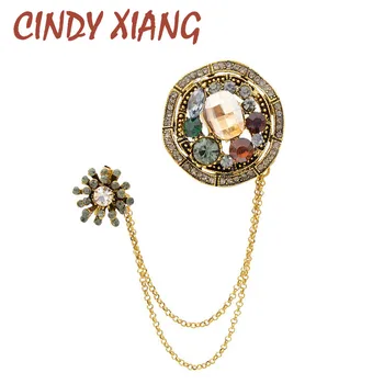 CINDY XIANG New Arrival Vintage Rhinestone Flower Brooches for Women Men Unisex Double Tassel Pin Brooch Coat Jewelry Good Gift
CINDY XIANG New Arrival Vintage Rhinestone Flower Brooches for Women Men Unisex Double Tassel Pin Brooch Coat Jewelry Good Gift