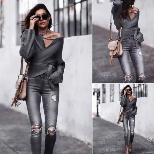 2018 New Women Autumn Sexy Deep V-Neck Oversize Long Sleeve Sweaters Ladies Casual Solid Sweater Jumper Tops
2018 New Women Autumn Sexy Deep V-Neck Oversize Long Sleeve Sweaters Ladies Casual Solid Sweater Jumper Tops