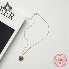 100% Real 925 Silver Jewelry Necklace Pendant 45CM 55CM Fashion Charm Gold Geometric Heart Pattern
100% Real 925 Silver Jewelry Necklace Pendant 45CM 55CM Fashion Charm Gold Geometric Heart Pattern