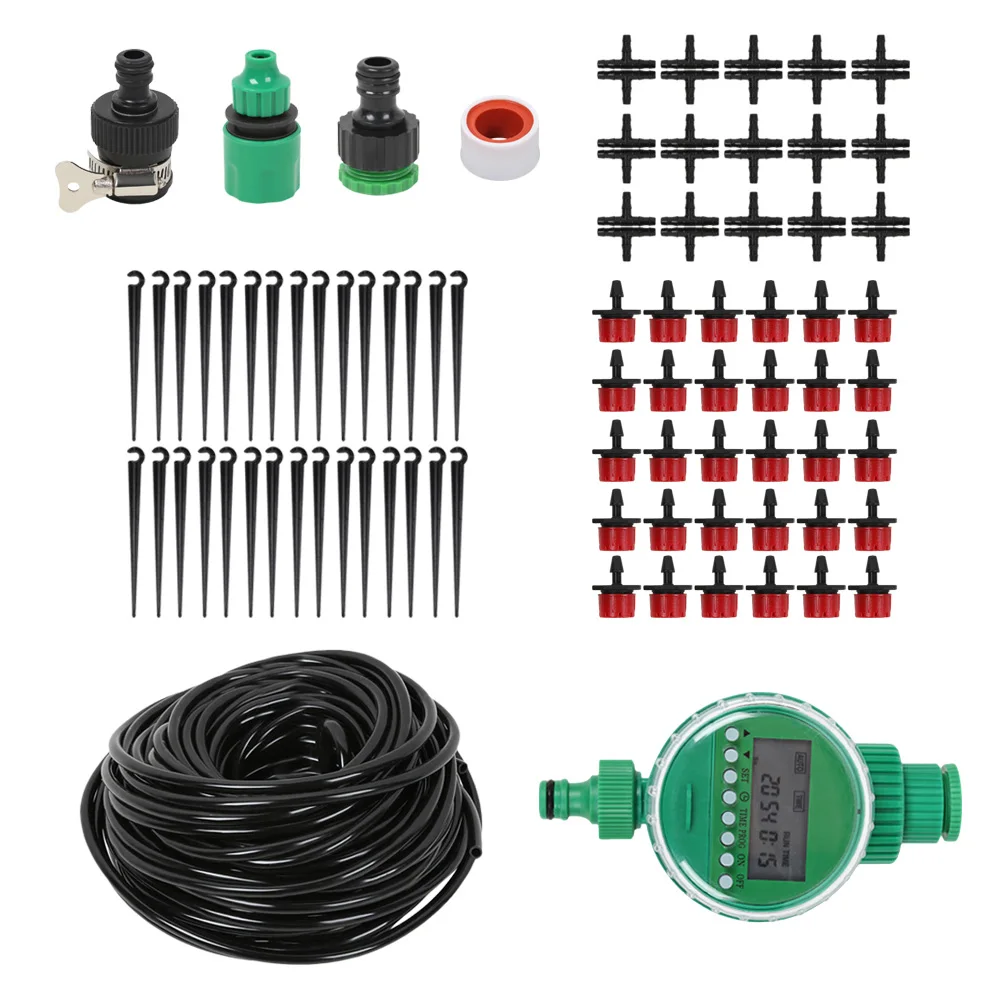 25M DIY Drip Irrigation Kit with Timer Garden Dripping Tools Set Watering Hose Dripper Outdoor | Дом и сад