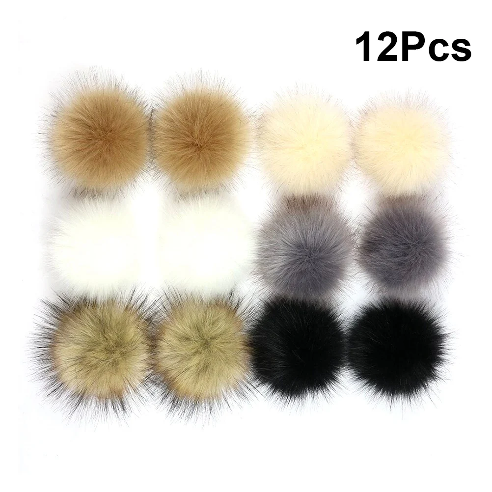 12pcs 10cm Concealed Button Faux Fox Fur Fluffy Pompom Ball For Hats Beanies Shoes Scarves Bag Charms DIY Craft Supplies
12pcs 10cm Concealed Button Faux Fox Fur Fluffy Pompom Ball For Hats Beanies Shoes Scarves Bag Charms DIY Craft Supplies