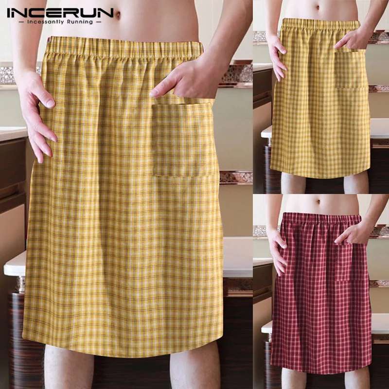 INCERUN 2019 Plaid Men Bathrobe Bath Skirt Quick-dry Elastic Waist Homewear Comfy Leisure Shower Skirt Men Beach Bath Robes 5XL
INCERUN 2019 Plaid Men Bathrobe Bath Skirt Quick-dry Elastic Waist Homewear Comfy Leisure Shower Skirt Men Beach Bath Robes 5XL