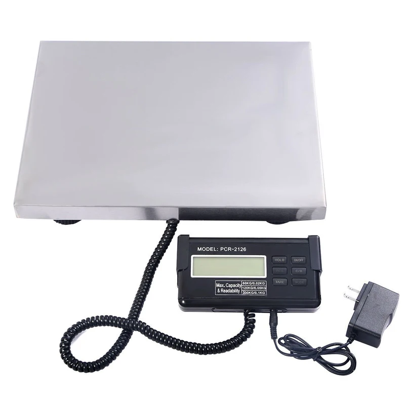 

Digital Shipping Postal Scale 660lbs Heavy Duty Post Parcel Office Floor Bench Scale 300KG Weigh LCD AC Power