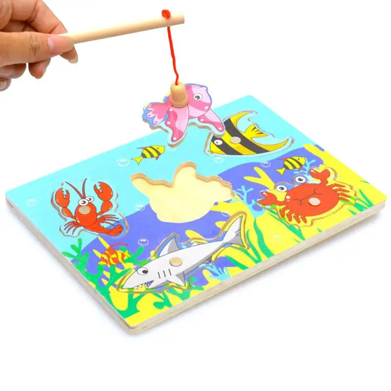 Wooden Magnetic Fishing Game Puzzle Toys Toddlers Kids Children Educational Fish Parent-child Interaction Toy
Wooden Magnetic Fishing Game Puzzle Toys Toddlers Kids Children Educational Fish Parent-child Interaction Toy