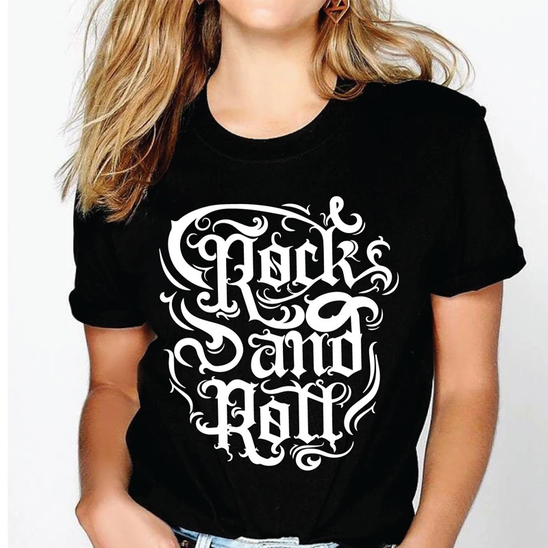 Женская футболка Srivb Повседневная в стиле панк-рок с коротким рукавом и принтом