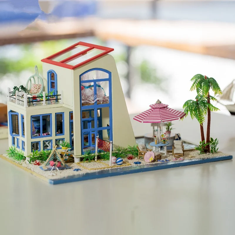 1/24 Blue Sea Sky Handmade DIY Wooden Blue With LED Furniture Assemble Dollhouse Best Birthday Gift For Girl Kids
1/24 Blue Sea Sky Handmade DIY Wooden Blue With LED Furniture Assemble Dollhouse Best Birthday Gift For Girl Kids