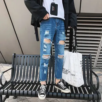 Summer Jeans Men Slim Fashion Washed Casual Torn Holes Denim Pants Man Streetwear Hip Hop Cowboy Trousers Male Clothes
Summer Jeans Men Slim Fashion Washed Casual Torn Holes Denim Pants Man Streetwear Hip Hop Cowboy Trousers Male Clothes