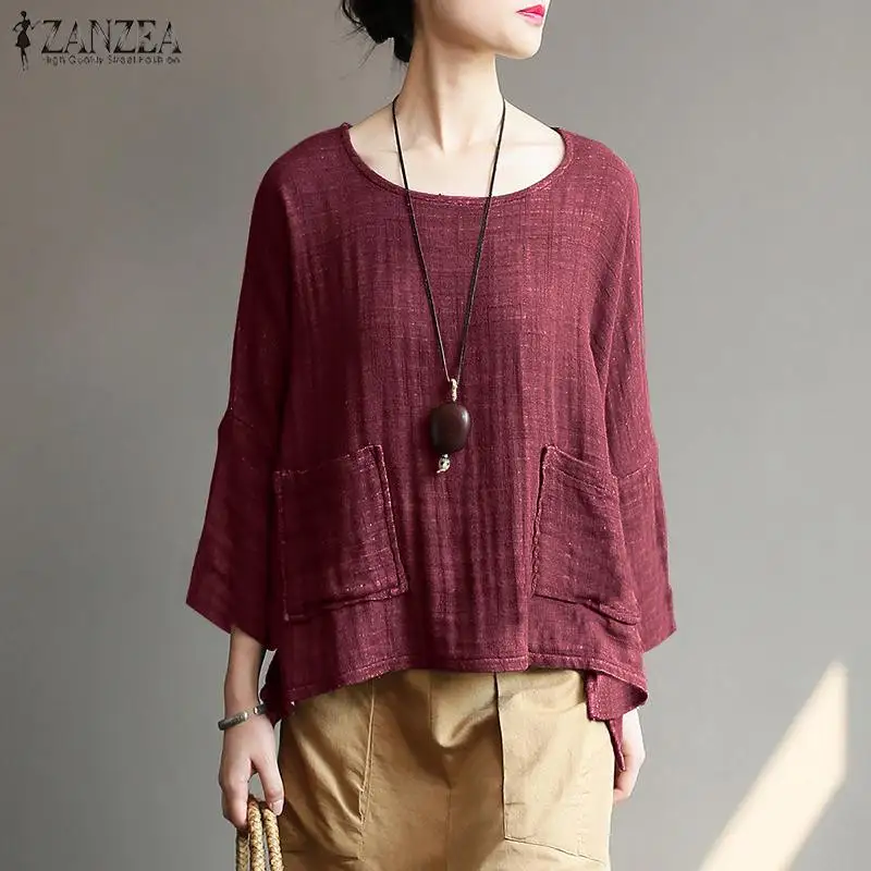 Top Fashion 2019 ZANZEA Spring Cotton Linen Blusas Women Solid Long Sleeve Loose Shirt Casual Party Tops Blouse Chemise Female
Top Fashion 2019 ZANZEA Spring Cotton Linen Blusas Women Solid Long Sleeve Loose Shirt Casual Party Tops Blouse Chemise Female