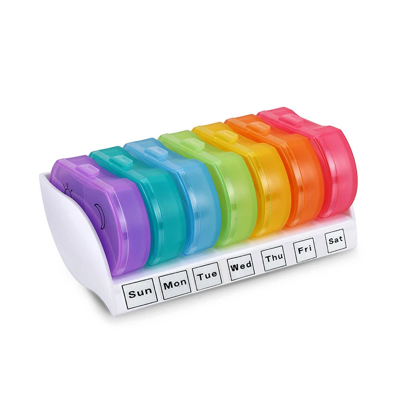 Portable Rainbow 7 Days Pill Medicine Box Day And Night Organizer Tablet Pill Storage Box Splitters Health Care Tool
Portable Rainbow 7 Days Pill Medicine Box Day And Night Organizer Tablet Pill Storage Box Splitters Health Care Tool