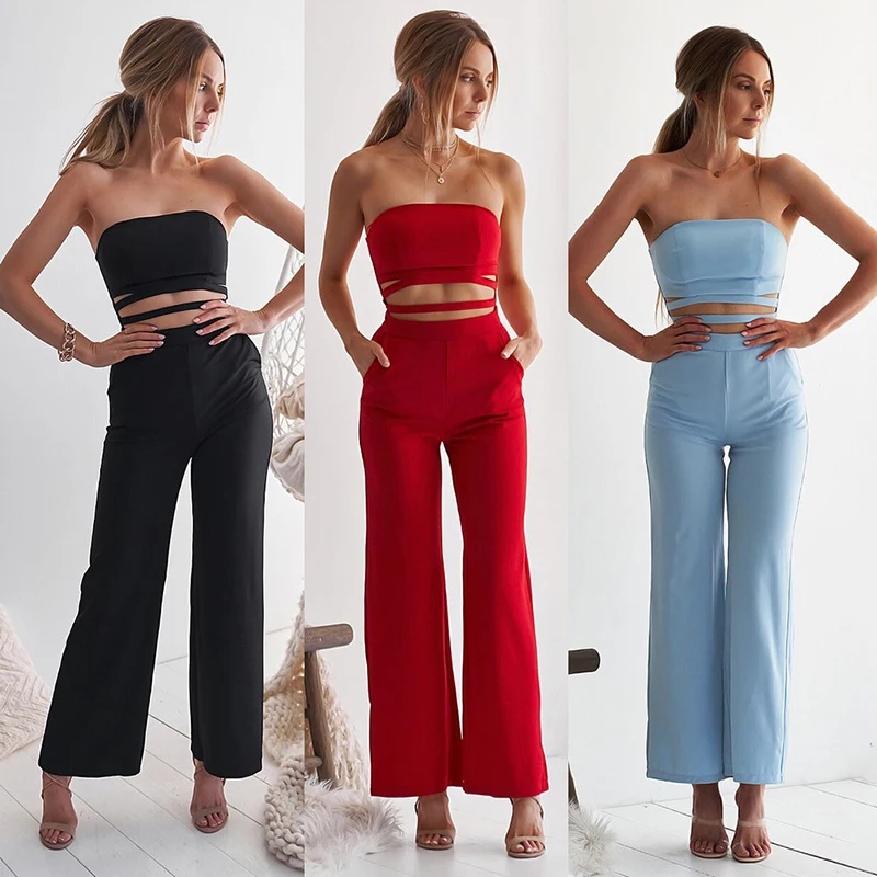 Sexy Club Cocktail Jumpsuit Female Wide Leg Pants Elegant Tube Top Strapless Off Shoulder Women Romper Party Evening Summer jum
Sexy Club Cocktail Jumpsuit Female Wide Leg Pants Elegant Tube Top Strapless Off Shoulder Women Romper Party Evening Summer jum