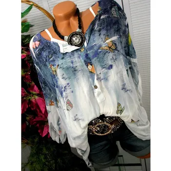 Women Summer Butterfly Printted Long Sleeve Loose Shirt Lady Fashion Casual Blouse Tops
Women Summer Butterfly Printted Long Sleeve Loose Shirt Lady Fashion Casual Blouse Tops