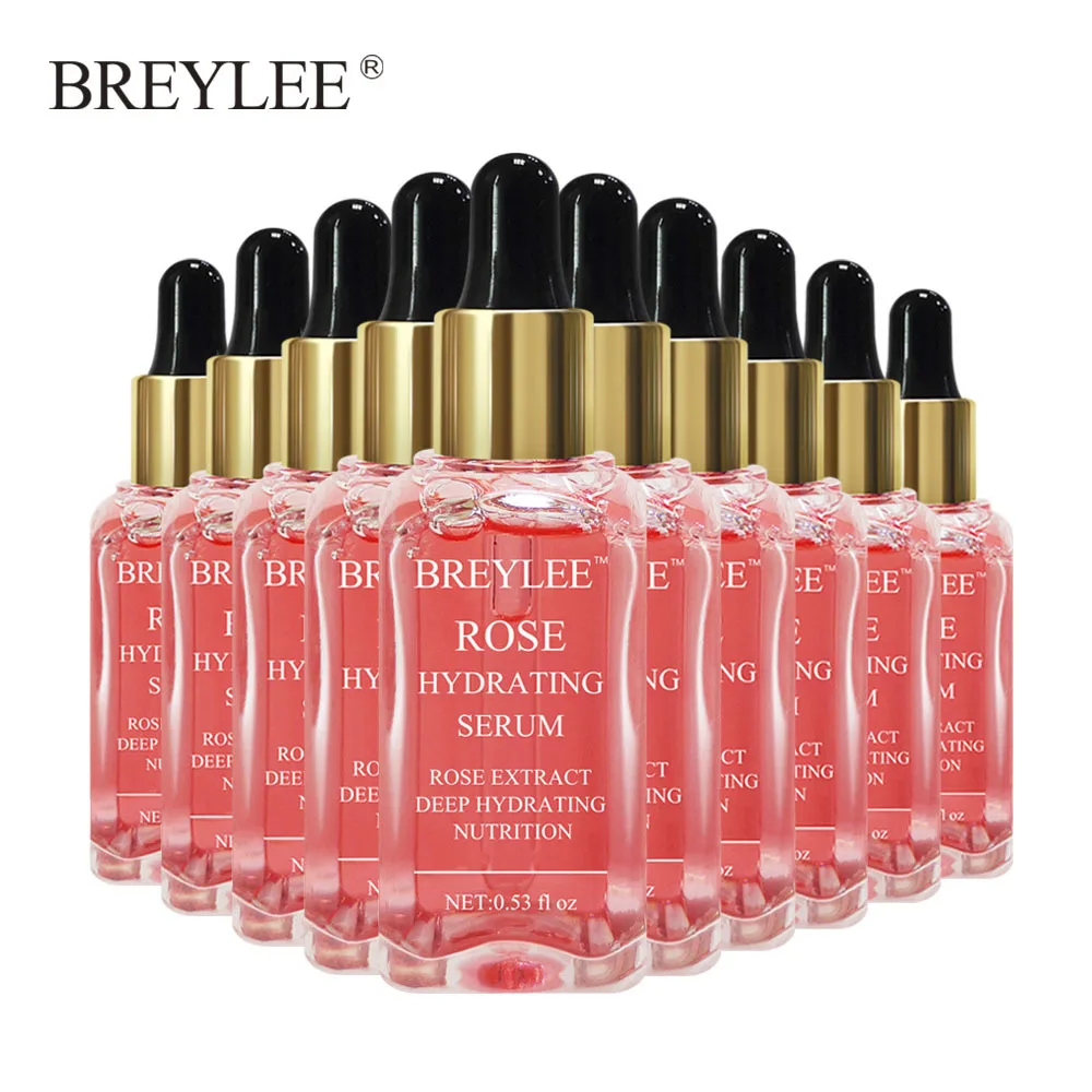 

BREYLEE Rose Nourishing Serum Facial Deep Hydrating Skin Care Oil-control Whitening Soothing Anti-aging Wrinkle Beauty 10PCS