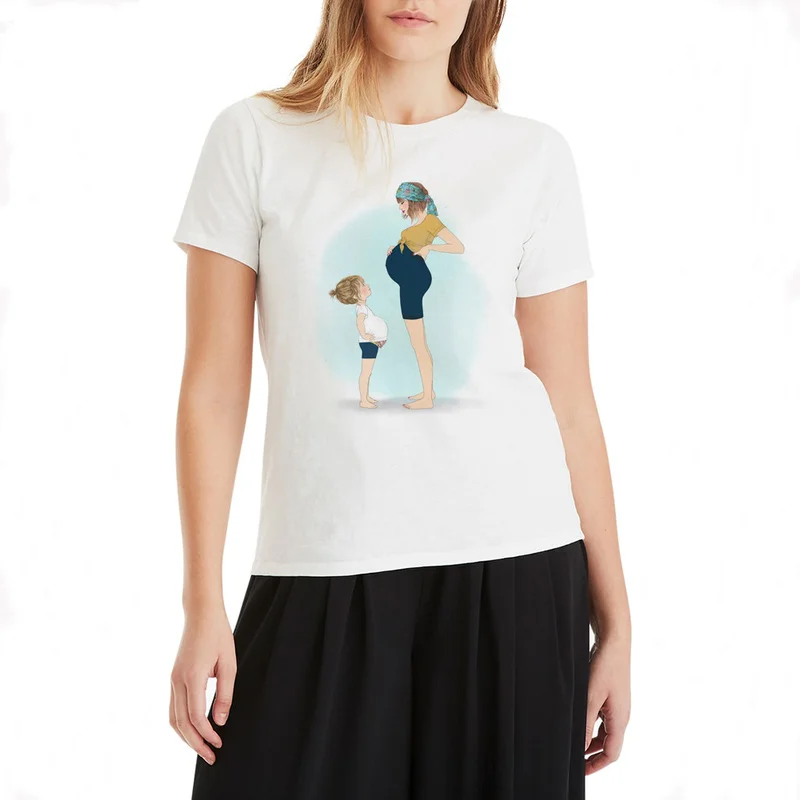 

Mummy You Have A Baby In Your Tummy Women's Harajuku Cotton Super Mama Fuuny T Shirt Kyku Korean Clothes Thanksgiving