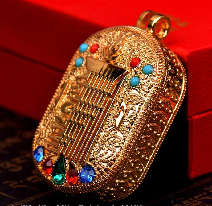Тибетский тибетский буддийский Медный Подвесной амулет Vajra Gem Ghau | Дом и сад