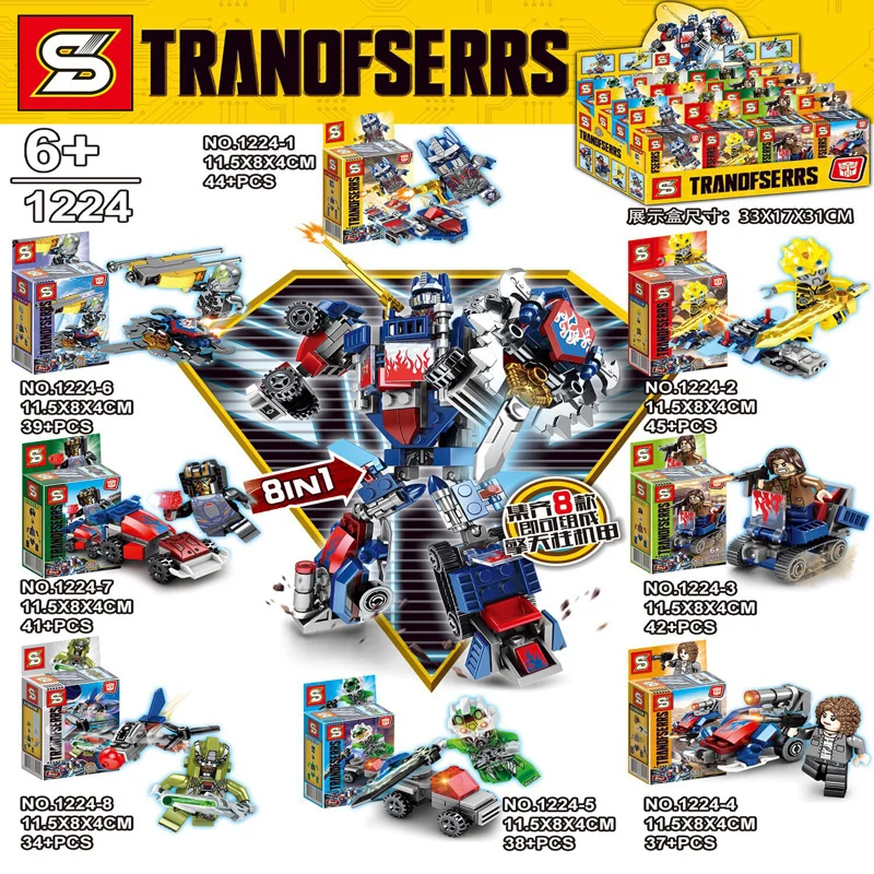 8pcs/lot Transformation Robot Truck Bricks Building Blocks Sets Compatible Legoing Transformation Educational Toys For Children
8pcs/lot Transformation Robot Truck Bricks Building Blocks Sets Compatible Legoing Transformation Educational Toys For Children