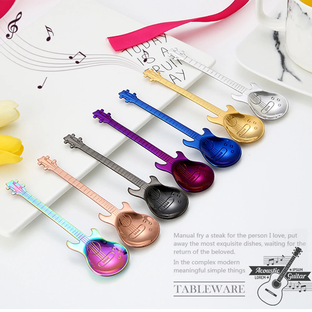 Ice Cream Dessert Spoons Small Tea Coffee Spoon Long Handle Stainless Steel guitar Spoon For Snacks Party Home Kitchen Tableware
Ice Cream Dessert Spoons Small Tea Coffee Spoon Long Handle Stainless Steel guitar Spoon For Snacks Party Home Kitchen Tableware