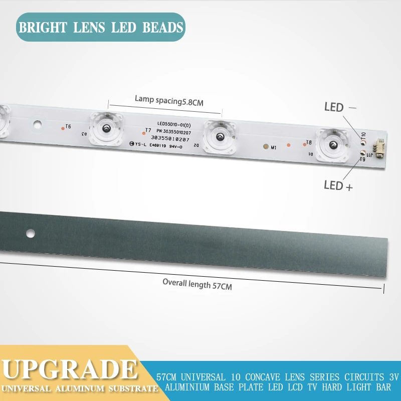 New universal 10 Lamp LED TV light bar high brightness LED general purpose Lamp bar concave Lens 57CM led lighting
New universal 10 Lamp LED TV light bar high brightness LED general purpose Lamp bar concave Lens 57CM led lighting