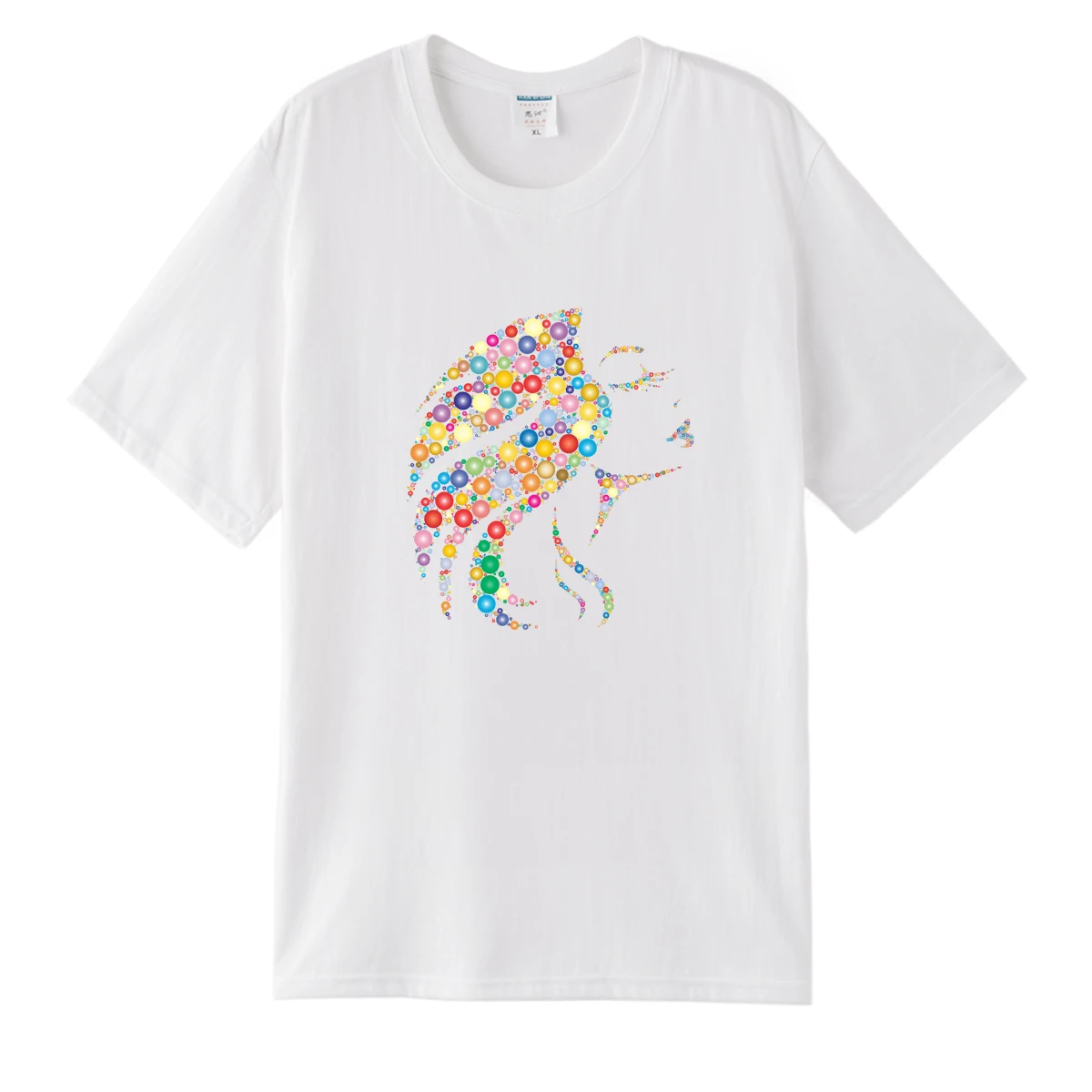 Bubble Woman's Face с рисунком круглый вырез топы для отдыха женская летняя футболка
