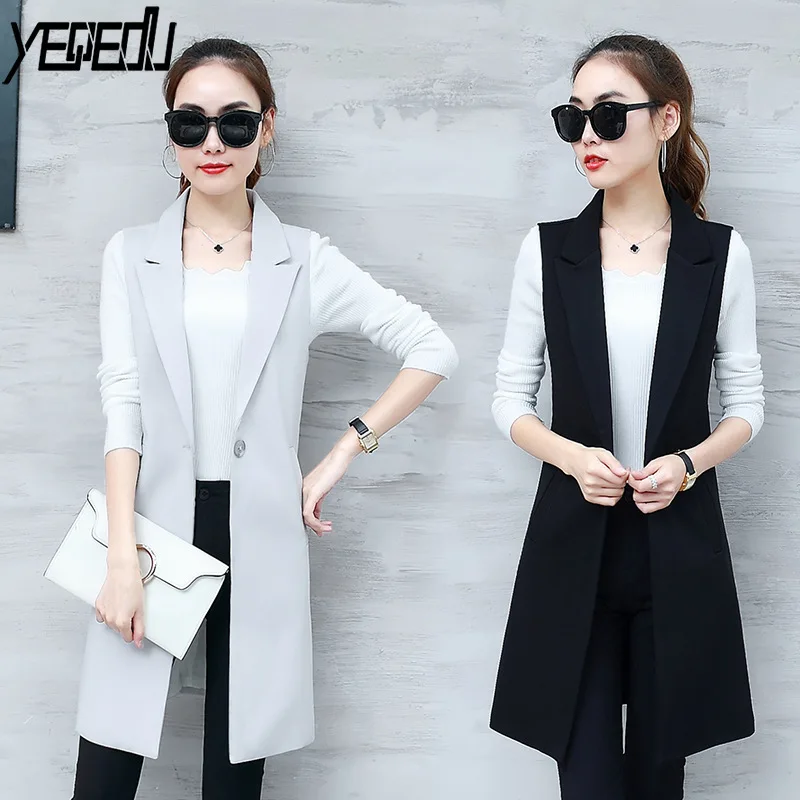 #0702 Spring Autumn Elegant Sleeveless Jacket Suit Vest Women Long Plus Size 3XL Slim Waistcoat Female Blazer Vest Black/Grey
#0702 Spring Autumn Elegant Sleeveless Jacket Suit Vest Women Long Plus Size 3XL Slim Waistcoat Female Blazer Vest Black/Grey