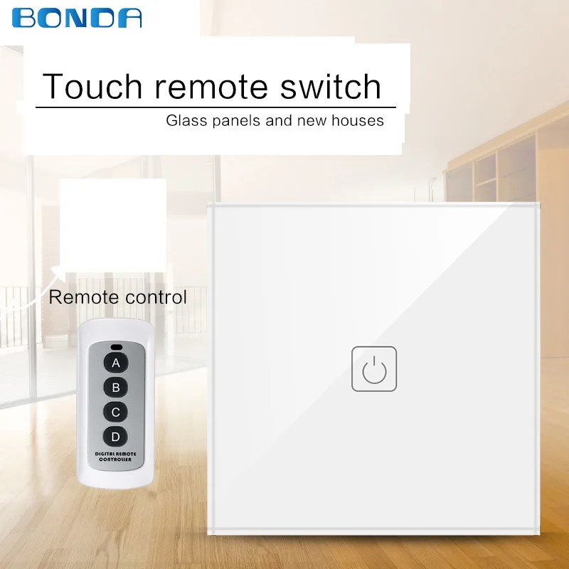 BDNOA EU/Standard Wireless Remote Control Switch, Crystal Panel Touch Wall Switch R433 RF Smart Home Application Light Switch
BDNOA EU/Standard Wireless Remote Control Switch, Crystal Panel Touch Wall Switch R433 RF Smart Home Application Light Switch