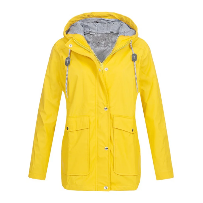2019 Women Hooded Jacket Waterproof Solid Long Sleeve Zip Ladies Long Coat Rain Outerwear Fashion Women Sportswear Jacket Coat
2019 Women Hooded Jacket Waterproof Solid Long Sleeve Zip Ladies Long Coat Rain Outerwear Fashion Women Sportswear Jacket Coat