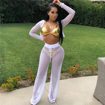 Sexy Women Bikini Cover Up Mesh Hoodie Crop Long Sleeve Top Leggings Pant Solid Beach Bathing Suit Cover Ups
Sexy Women Bikini Cover Up Mesh Hoodie Crop Long Sleeve Top Leggings Pant Solid Beach Bathing Suit Cover Ups