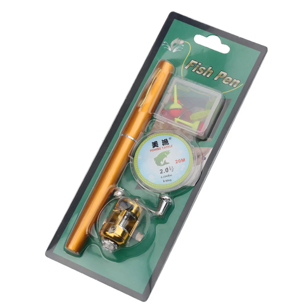 Portable Pocket 7 Colors Telescopic Mini Fishing Pole Pen Shape Folded Fishing Rods Reel Wheel Metal Set
Portable Pocket 7 Colors Telescopic Mini Fishing Pole Pen Shape Folded Fishing Rods Reel Wheel Metal Set