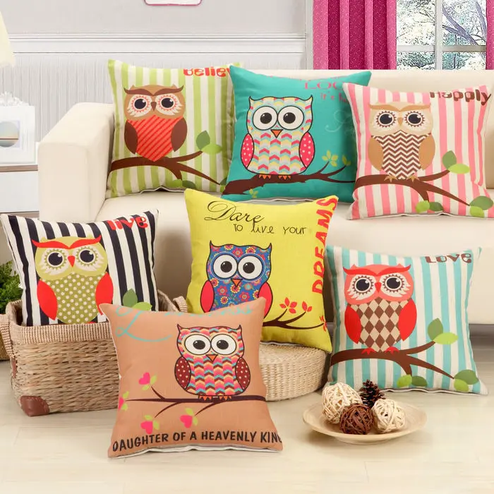 Cotton Linen Owl Home decor Cushion Throw Cushion Room Gifts Single Sides Printing Pillow case
Cotton Linen Owl Home decor Cushion Throw Cushion Room Gifts Single Sides Printing Pillow case