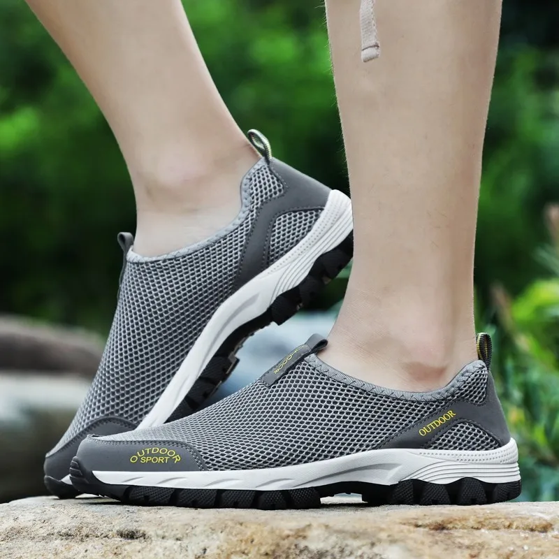 Men Mesh Hiking Shoes Breathable Slip-on Sports Outdoor Sneakers Male Durable Non-slip Footwear Upstream Climbing Trekking Shoes
Men Mesh Hiking Shoes Breathable Slip-on Sports Outdoor Sneakers Male Durable Non-slip Footwear Upstream Climbing Trekking Shoes
