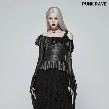 Gothic fashion Novelty Irregular Sleeve Dark T-shirt Punk Black Asymmetric Collar Lace sexy slim Women Tops PUNK RAVE WT-550TCF
Gothic fashion Novelty Irregular Sleeve Dark T-shirt Punk Black Asymmetric Collar Lace sexy slim Women Tops PUNK RAVE WT-550TCF