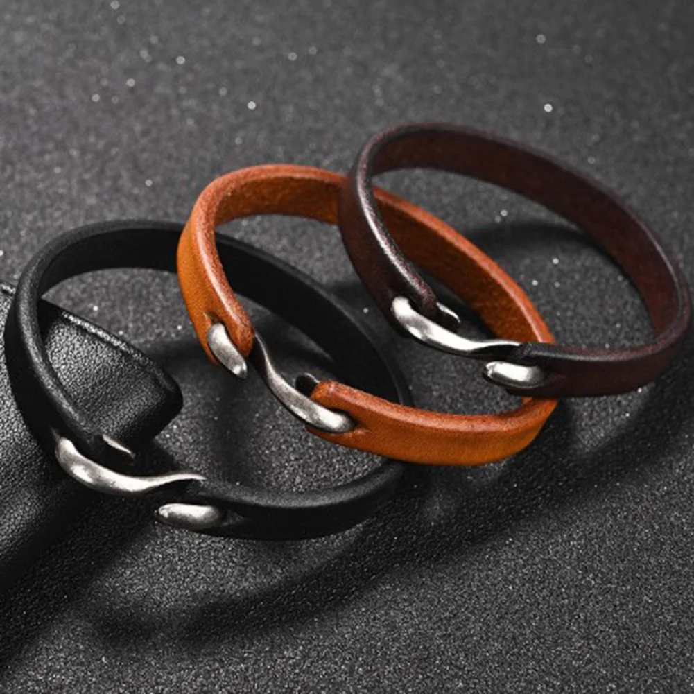 Vintage Genuine Leather S Hook Bracelets For Men Women Charm Solid Black Couple Wristbands Jewelry For Gifts Pulseras Hombre
Vintage Genuine Leather S Hook Bracelets For Men Women Charm Solid Black Couple Wristbands Jewelry For Gifts Pulseras Hombre