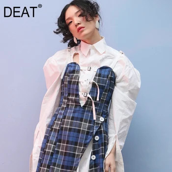 DEAT 2020 new fashion women clothes V-neck sleeveless Bandage Irregular single breasted plaided sexy dresses WF22505L
DEAT 2020 new fashion women clothes V-neck sleeveless Bandage Irregular single breasted plaided sexy dresses WF22505L