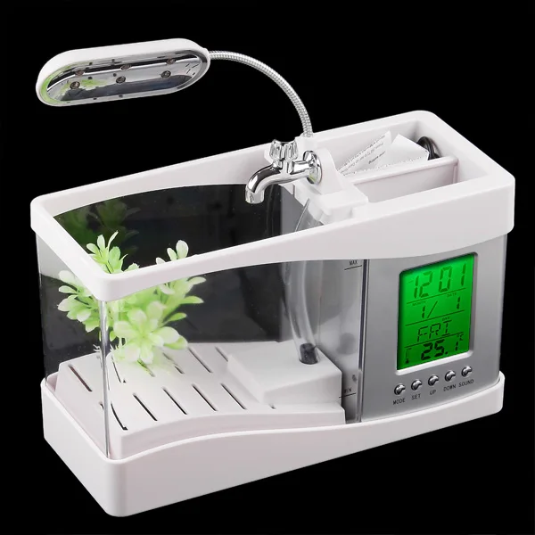 DADYPET 1.5L Fish Tank Mini USB LCD Desktop Lamp Light Fish Tank Aquarium LED Clock Plastic and Metal Aquarium Fish Product
DADYPET 1.5L Fish Tank Mini USB LCD Desktop Lamp Light Fish Tank Aquarium LED Clock Plastic and Metal Aquarium Fish Product