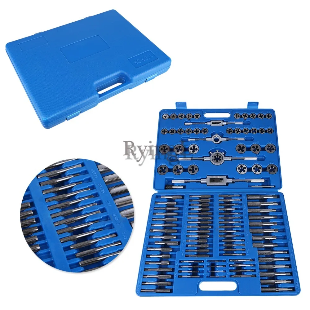 G1 110PCS/Lot M2 M18 Screw Nut Thread Tap & Die Tool Set with Wrench Handle Heavy Duty Hand Tool Kit Accessory
G1 110PCS/Lot M2 M18 Screw Nut Thread Tap & Die Tool Set with Wrench Handle Heavy Duty Hand Tool Kit Accessory