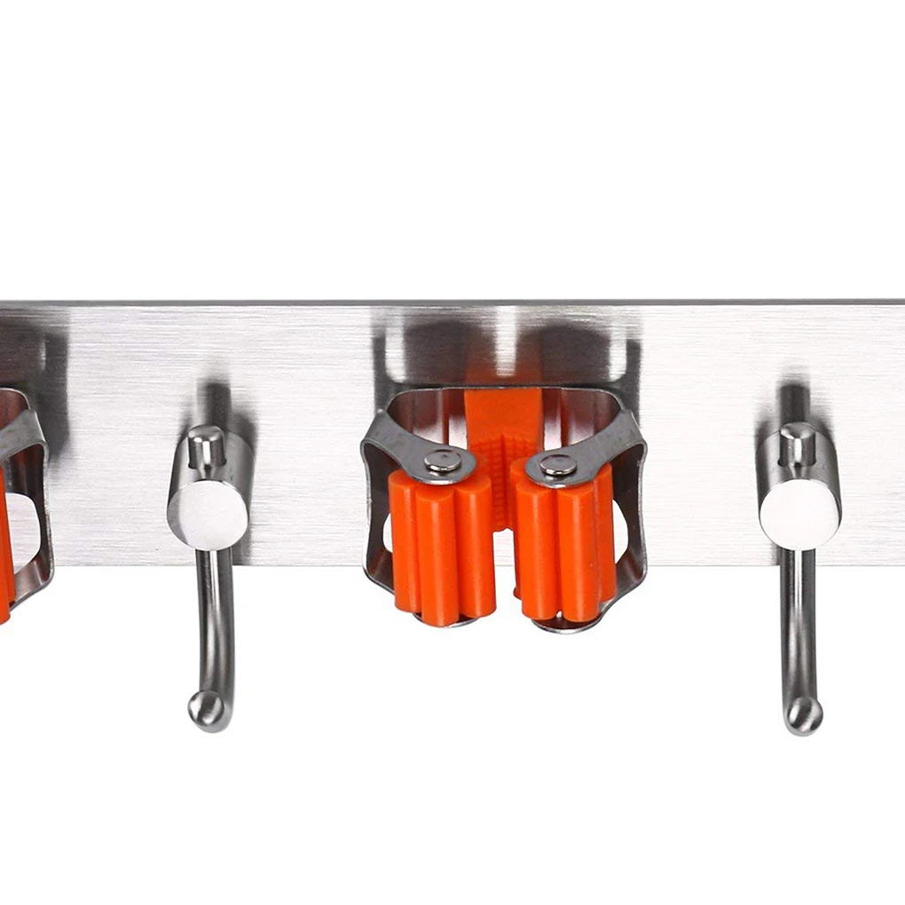 Mop broom stand with 4 hooks, space saving broom mop truss,self-adhesive cleaning tool storage bag, stainless steel heavy
Mop broom stand with 4 hooks, space saving broom mop truss,self-adhesive cleaning tool storage bag, stainless steel heavy