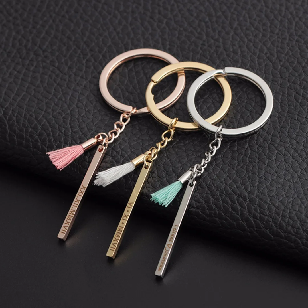 Shellhard Unique Chic Custom Name Key Chain Elegant Romantic Personalized Engraved Bar Keyring Charms Women Jewelry Accessories
Shellhard Unique Chic Custom Name Key Chain Elegant Romantic Personalized Engraved Bar Keyring Charms Women Jewelry Accessories