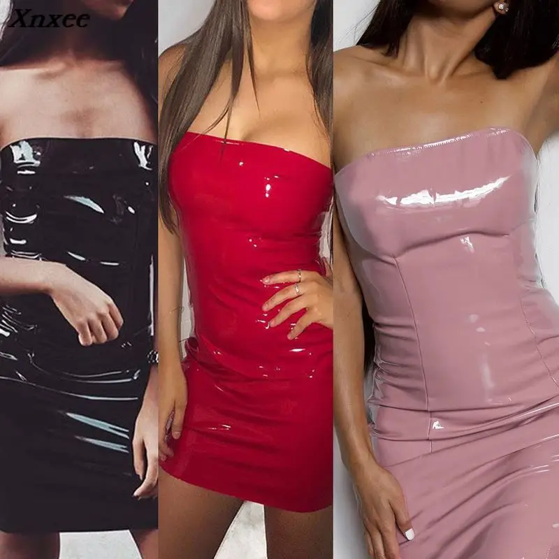 Xnxee sexy women bodycon backless dress summer jurken clothes black short ladies dresses PU leather latex red club clothing 2018
Xnxee sexy women bodycon backless dress summer jurken clothes black short ladies dresses PU leather latex red club clothing 2018