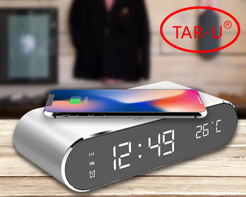 10W fast Qi wireless charger with multifunction LED Alarm clock, desktop digital thermometer HD mirror clock with time memory
10W fast Qi wireless charger with multifunction LED Alarm clock, desktop digital thermometer HD mirror clock with time memory