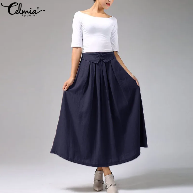 Celmia 2019 Vintage Skirt High Waist Work Wear A Line Midi Skirts Women Fashion Solid Pleated Jupe Femme Saias Plus Size Skirts
Celmia 2019 Vintage Skirt High Waist Work Wear A Line Midi Skirts Women Fashion Solid Pleated Jupe Femme Saias Plus Size Skirts