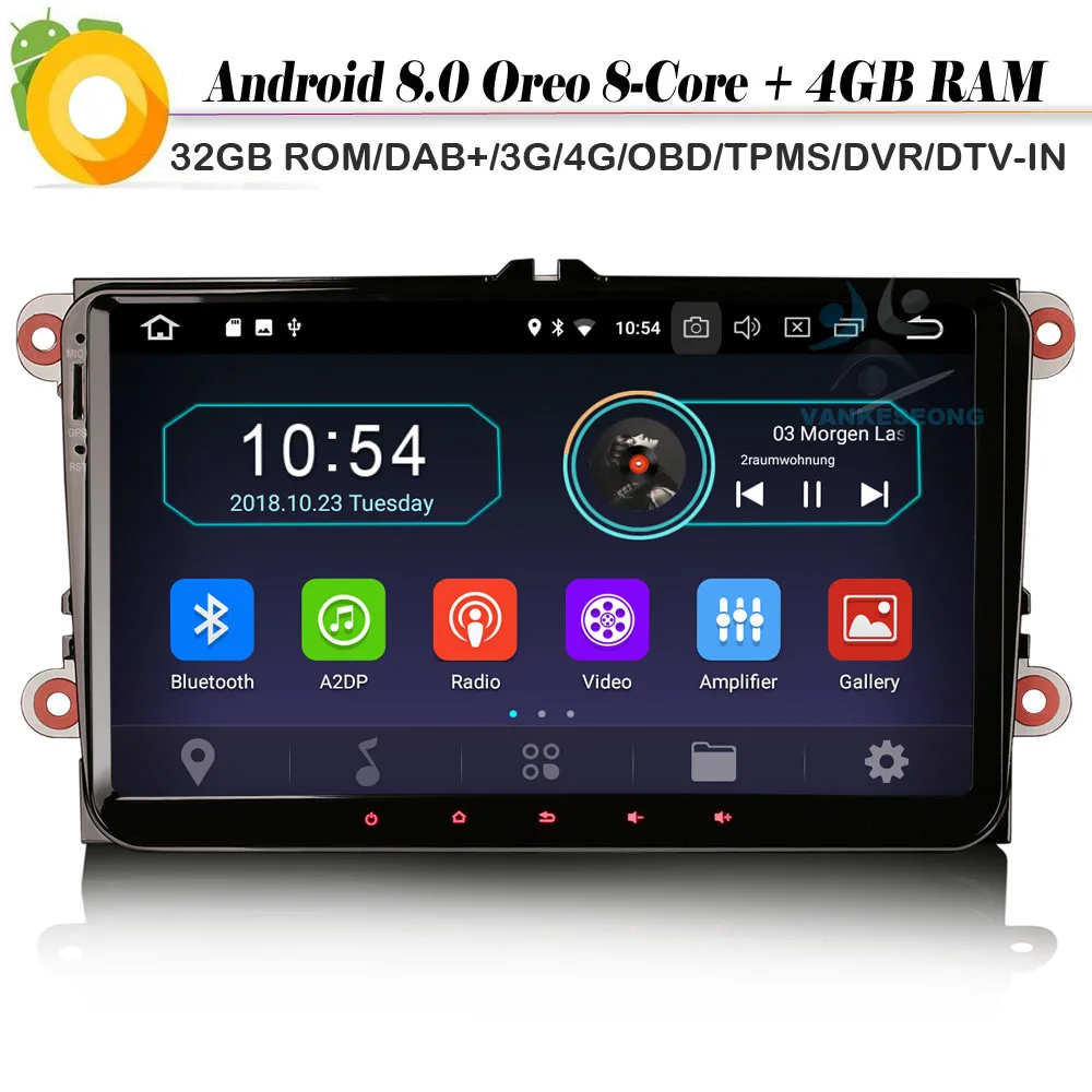 Octa Core Android 8.0 Autoradio Car stereo Car GPS Navigation player Sat Nav DAB+ 4G for Passat Golf Touran Eos Bora Bluetooth
Octa Core Android 8.0 Autoradio Car stereo Car GPS Navigation player Sat Nav DAB+ 4G for Passat Golf Touran Eos Bora Bluetooth