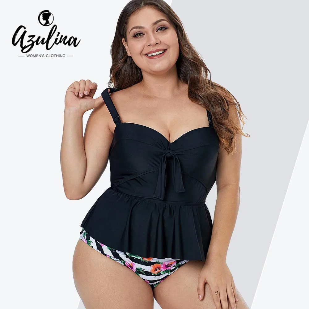 Rosegal Plus Size Women Sets Bowknot Detail Floral Print Tankini Set Playsuits Two Pieces Sets Swimwear High Waisted Striped Top
Rosegal Plus Size Women Sets Bowknot Detail Floral Print Tankini Set Playsuits Two Pieces Sets Swimwear High Waisted Striped Top