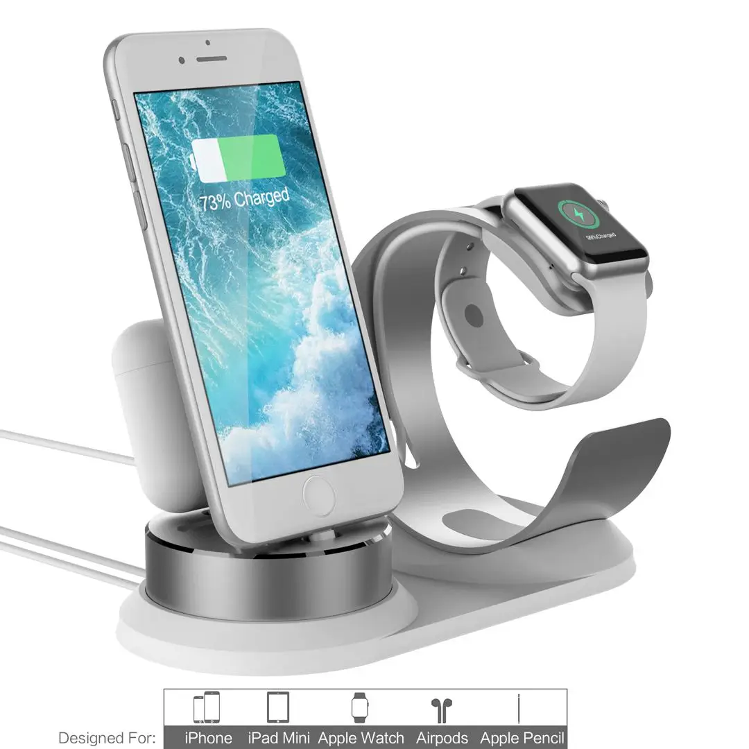 

3 in 1 Charger Dock Station Phone Holder For Apple Watch Stand Aluminum Charging Stand For iPhone x/8P/7S/6SP/5SE for Airpods