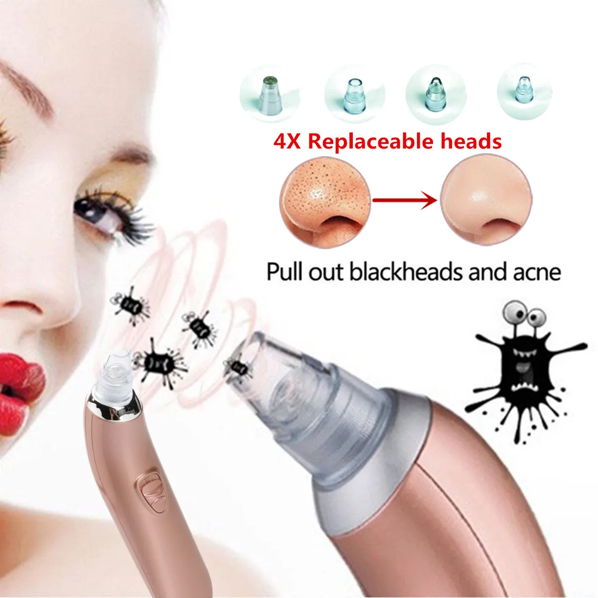Electric Facial Nose Pore Cleanser Facial Vacuum Blackhead Comedo Remover Deep Cleaner Acne Pimples Eliminator Face Care Tool
Electric Facial Nose Pore Cleanser Facial Vacuum Blackhead Comedo Remover Deep Cleaner Acne Pimples Eliminator Face Care Tool