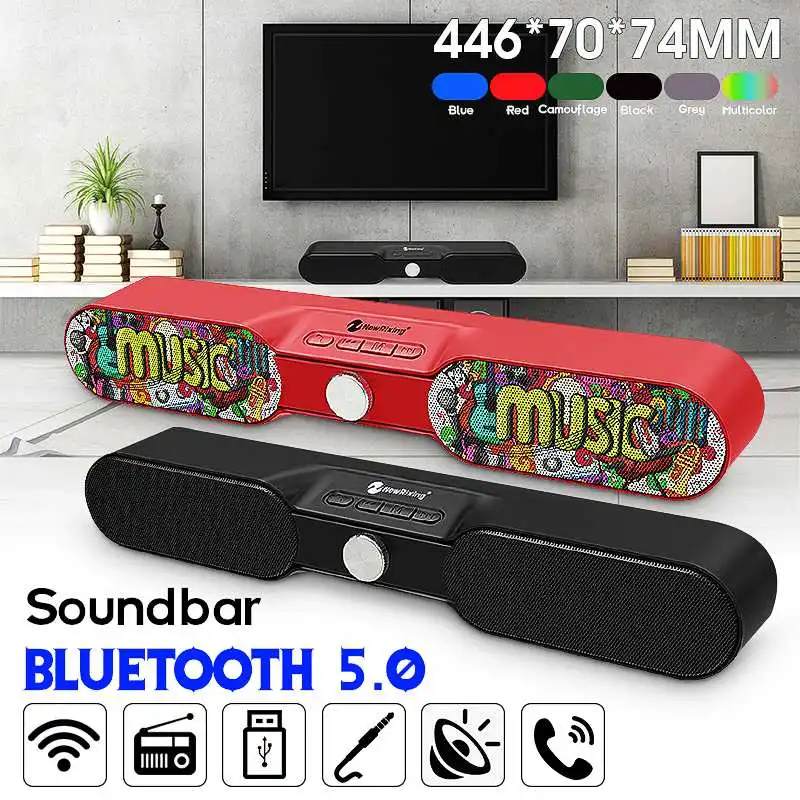 bluetooth 5.0 10W True Wireless Soundbar Speaker Stereo Virtual Surround Sound Handsfree Speaker Support TF FM USB AUX
bluetooth 5.0 10W True Wireless Soundbar Speaker Stereo Virtual Surround Sound Handsfree Speaker Support TF FM USB AUX